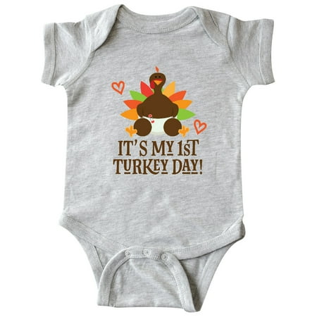 

Inktastic 1st Turkey Day Thanksgiving Gift Baby Boy or Baby Girl Bodysuit