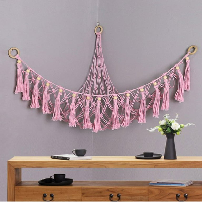  Boho Stuffed Animals Net or Hammock Large,55 inch Toy Hammock  Macrame Stuff Animal Storage Corner Hanging Net Holder,Mesh Hammock Plush  Toy Organizer with Hooks for Bedroom,Nursery (Purple) : Baby