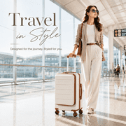 20Inch Carry On Luggage, Hardside Front Opening Spinner Suitcase for Travel, White Brown