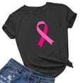 thumbnail image 2 of CFLVAEK Womens Plus Size Breast Cancer Awareness T Shirts Ribbon Print Inspirational Short Sleeve Tshirt Comfort Crewneck Tops Breast Cancer Survivor Gifts Shirt XXXL, 2 of 4