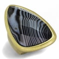 thumbnail image 1 of Alamode LO3882-7 Women Antique Copper Brass Ring with Synthetic in Jet - Size 7, 1 of 1