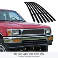 thumbnail image 2 of APS Compatible with Toyota Pickup 1992-1995 4WD Main Upper Stainless Steel Black 8x6 Horizontal Billet Front Grill Grille Insert T65143J, 2 of 7