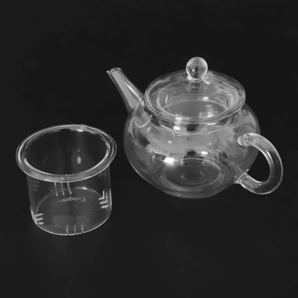 Heat Resistant Glass Teapot With Infuser Leaf Set 250ml, 400ml