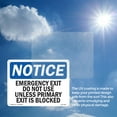 thumbnail image 6 of Emergency Exit Do Not Use Unless Primary OSHA Notice Aluminum Sign 18 Inch x 12 Inch - 10 Pack, 6 of 8