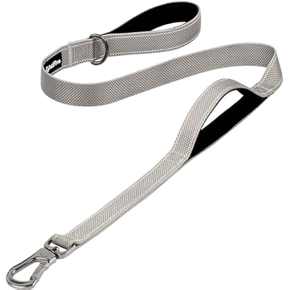 Eryueer 4FT Heavy Duty Dog Leash with Soft Padded Double Handle, Durable Strong Clasp Dog Leashes, Reflective Nylon Walking Lead for Large,Medium,Small Breed Dogs, Grey