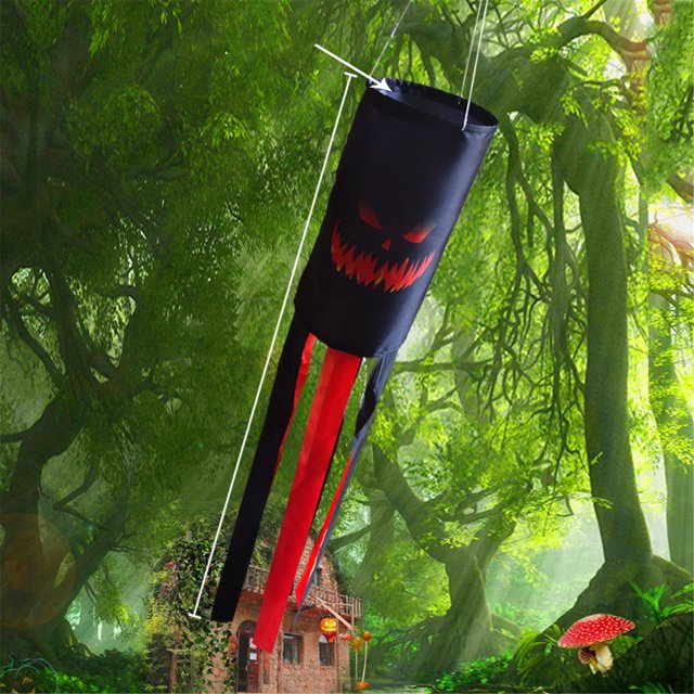 Heliisoer Drapeau Suspendu d'Automne Citrouille Grimace Manche de Jardin