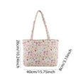 thumbnail image 2 of Large Capacity Polyester Flowers Printed Shoulder Bag with Handbag for Women, Lightweight Floral Tote Bags for Work Travel Gym Shopping Beach, 2 of 9
