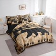 thumbnail image 3 of Homewish Safari Bear 7-Piece Twin Bedding Sets,Jungle Wildlife Bedding Comforter Set,Beige Black Brown Sheet Sets For Boys Teens,Microfiber Bedroom Decor Reversible, 3 of 8