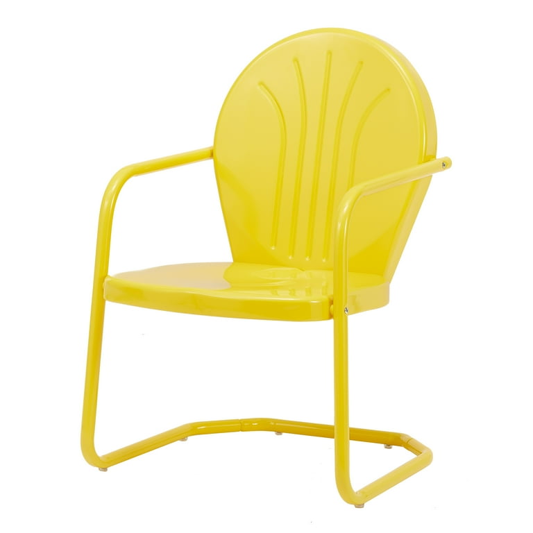 Mainstays Retro Yellow Outdoor Steel Chair Walmart