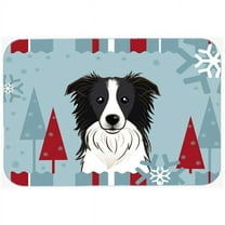 Caroline's Treasures Winter Holiday Border Collie Glass Cutting Board Large