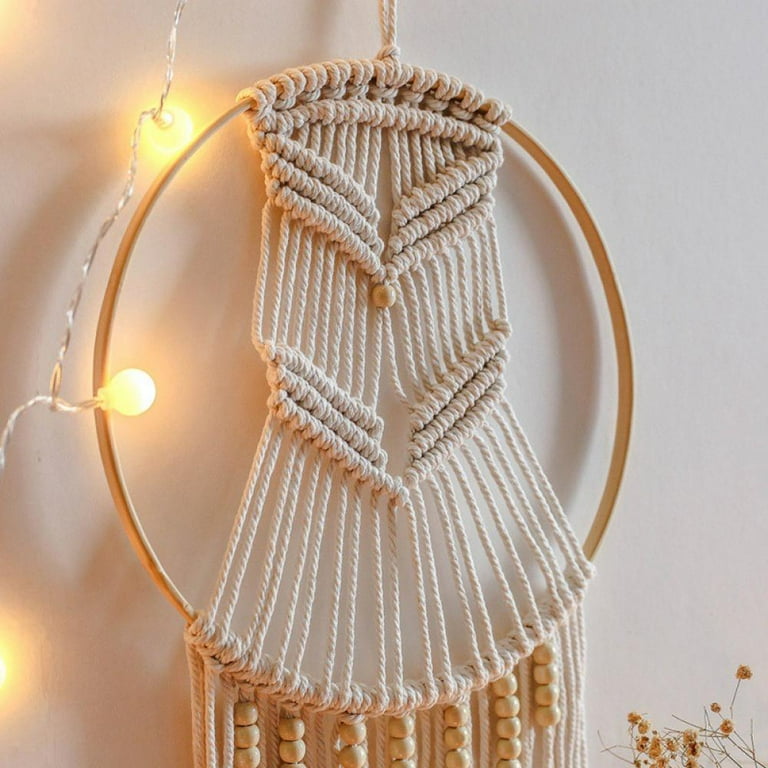 Gold Antler & Black Macrame Wall Hanging