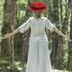 thumbnail image 3 of Sombrero de paja con ala ancha enrollable y lazo para mujer y niña, ideal para el verano, para playa (azul cielo), 3 of 7