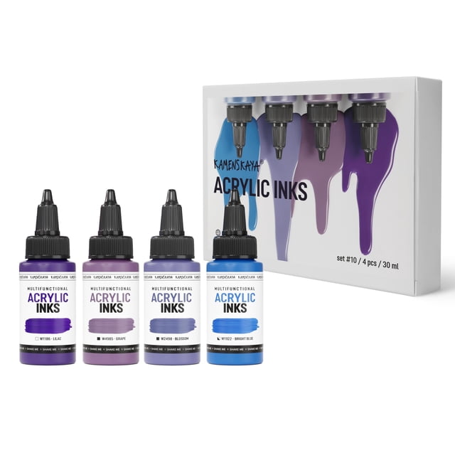 Set de tinta acrílica KAMENSKAYA #10, 4 x 30 ml, pintura líquida