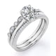 thumbnail image 4 of JeenMata Anillo de Compromiso Solitario con Engaste Pavé de 4 Puntas Corte Ovalado de 1,5 Quilates, Filigrana Art Déco Milgrain, Conjunto de Trío Nupcial, Baño de Oro Blanco de 18 K sobre Plata, 4 of 6