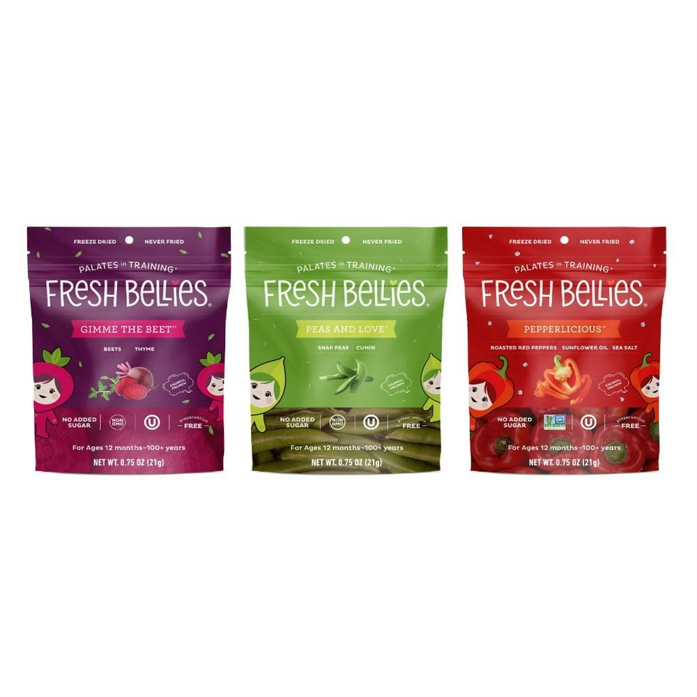 (6 Pack) Fresh Bellies Non GMO Toddler Food, Veggie Snack, 0.75 oz