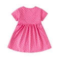 thumbnail image 5 of Girls' Cotton Dress Toddlers Kids Short Sleeve Jersey Dress with Prints Cute Casual Tshirts Sundress (6 Years, Pink 02), 5 of 6