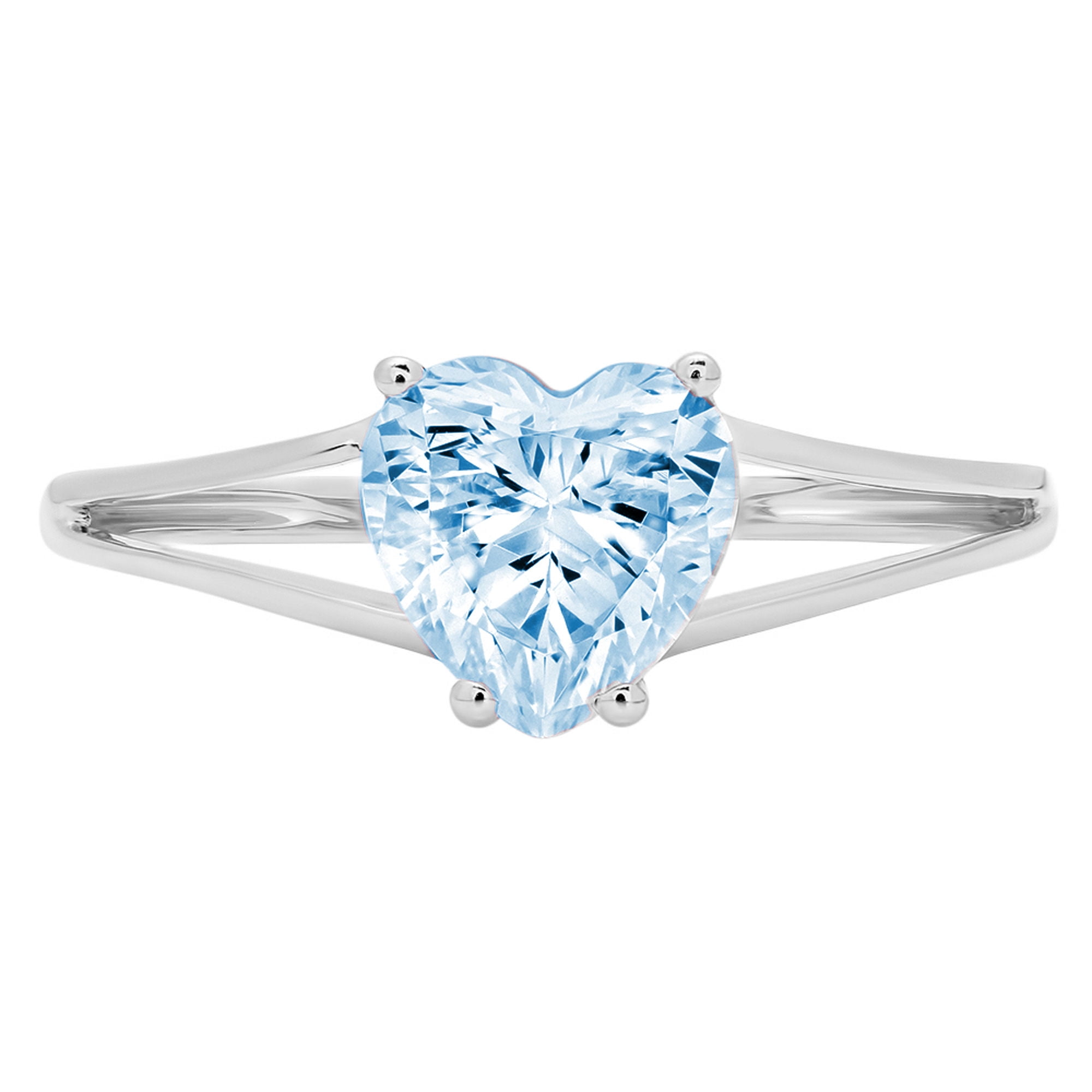 1.05 ct Brilliant Round Cut VVS1 Natural Sky Blue Topaz White Solid 14k or 18k Gold Robotic Laser Engraved Solitaire with Accents Ring