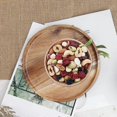 thumbnail image 3 of Set of 2 acacia wood serving plates, round wooden plates, easy to clean, lightweight, suitable for snacks, desserts, 13 cm, 3 of 5