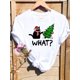 thumbnail image 2 of Camiseta con estampado de árbol de gato para mujer, ropa con estampado de Feliz Navidad y Año Nuevo, 2025, 2 of 5