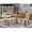 Brown/Rubber Wood, variant on East West Furniture Antique 3-piece Wood Dining Table Set in Natural