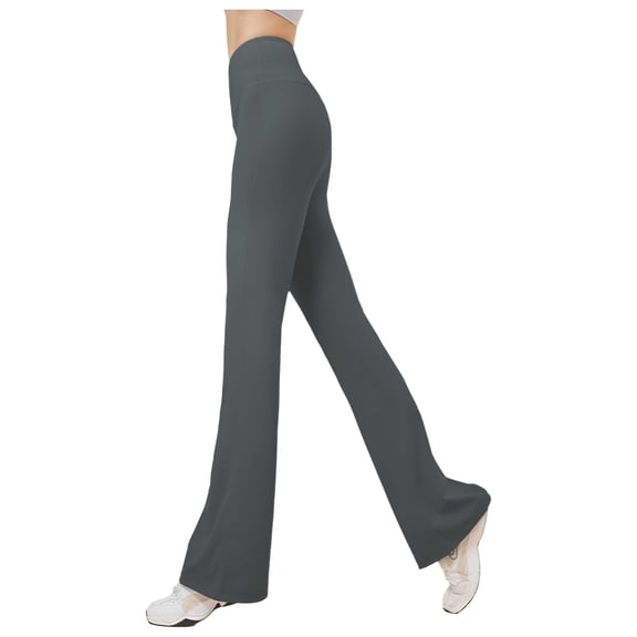 Yoga Pants for Women-High Waist Tummy Control,Scrunch Booty Lift Flare Pants,Stretch Workout Leggings Gray XXL