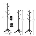 thumbnail image 3 of Costway Wooden Coat Rack Stand Entryway Hall Tree 2 Adjustable Height with 8 Hooks Black, 3 of 12