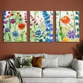 thumbnail image 6 of Shadudu Flowers Butterflies Field Canvas Wall Decor Triptych Set for Living Room Bedroom Office Decor, 12x16 Inches, Unframed, Water-Resistant 12"x16"x3pcs, 6 of 6