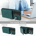 thumbnail image 4 of for Samsung Galaxy A53 5G PU Leather Back + TPU Frame Rugged Case, Classic 360 Rotating Ring Kickstand Card Slots Shoulder Strap Drop Protective Slim Fit Shockproof Phone Case Cover, Green, 4 of 12