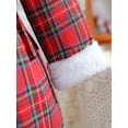 thumbnail image 6 of Kids Girls Dress Christmas Plaid Patchwork Lace Fly Sleeve Long Sleeve Dress, 6 of 9