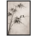 thumbnail image 6 of Framed Canvas Print Asian Ink Bamboo with Birds Wall Art Minimalist Oriental Nature Decorative for Living Room Bedroom - 16"x24" BLACK, 6 of 8