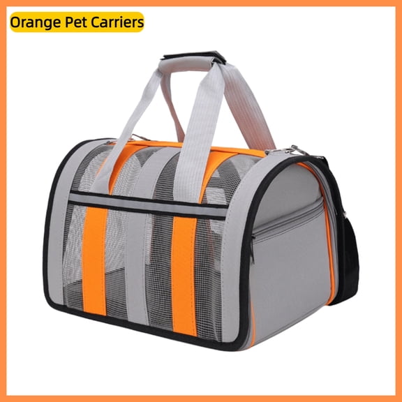 Hoosue Pet Carriers, Cat Carrier, Dog Carrier, Portable Soft-Sided Pet Carriers Travel Bag, Collapsible Hand Bag, Airline Approved, Breathable Durable Bite-Resistant Mesh with Removable Washable Mat