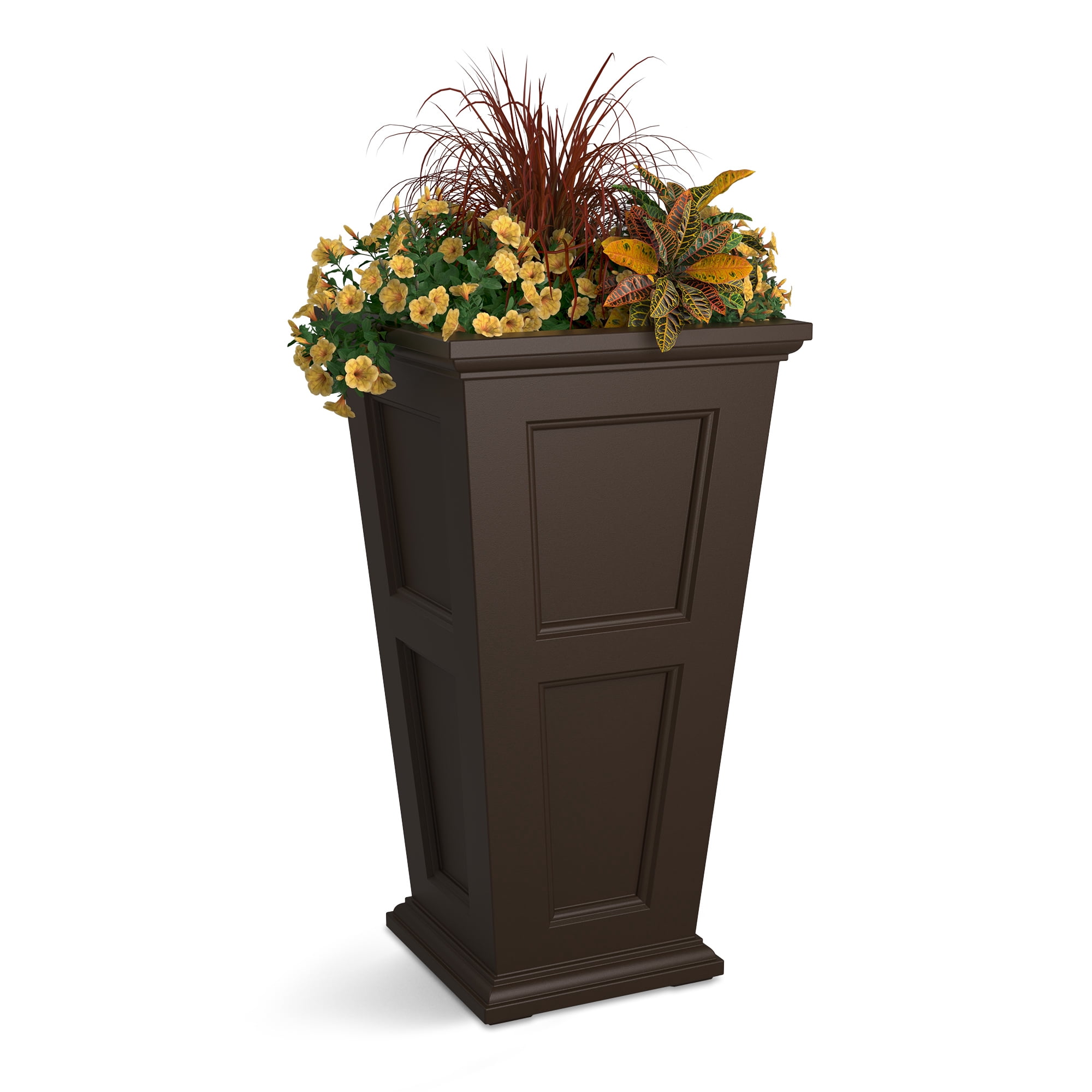 Mayne Fairfield 22" x 22" x 40" Square Tall Espresso Plastic Planter