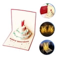thumbnail image 4 of OUNONA Birthday Cake Blessing Cards Light Up Red Cardstock 1 Set, 4 of 8
