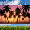 thumbnail image 6 of Tropical Palm Trees Beach Sunset Banner Exotic Scenic Decor Vibrant Colorful for Vacation Party Home Decoration Paradise, 6 of 7