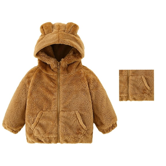 Baby Girls Winter Coat Jacket Bear Ear Cute Jackets for Kids Baby Girls Outerwear Coats Winter Baby Girl Clothes 18-24 Months
