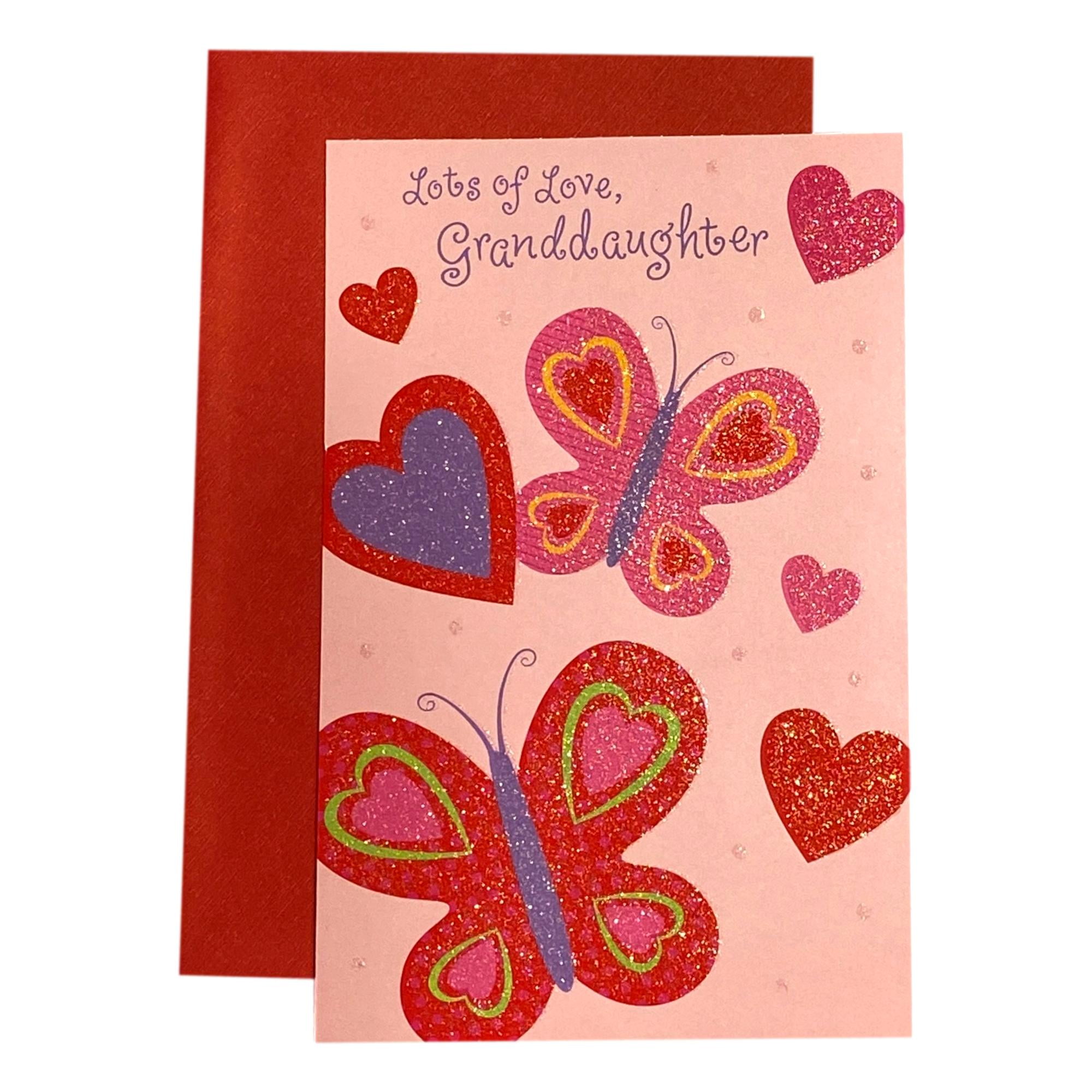 GORGEOUS GLITTER COATED SPECIAL GRANDDAUGHTER & HUSBAND WEDDING GREETING CARD 