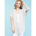 thumbnail image 3 of Made by Johnny Women's Kimono Style Short Sleeve Dolman Cardigan M WHITE, 3 of 6