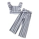 thumbnail image 1 of Conjunto de verano a rayas de 3 piezas para niña REDARER: Top con mangas volantes y pantalón largo con cinturilla, talla 2-3 años, 1 of 3