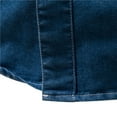 thumbnail image 4 of Camisas De Vestir Para Hombre Camisa superior de talla grande para hombre Camisa de manga larga de mezclilla con degradado lavado con bandera a rayas Camisa formal con bolsillo con botones (Blue, M), 4 of 6