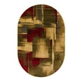 thumbnail image 3 of Unique Loom Barista Collection Area Rug - Timor (5' 3" x 8' Oval Multi/Red), 3 of 7