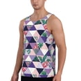 thumbnail image 2 of Easygdp Plaid Flamingo Men's Tank Top, Sleeveless Muscle T Shirts, Breathable, Quick-Dry, Loose for Gym, Running, Fitness - Small, 2 of 9