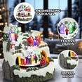 thumbnail image 2 of Accent Collection Illuminated Musical Christmas Village Set With Animated Carousel, Train Station & Figurines, LED Light-Up White Houses, Holiday Tabletop Decor, 2 of 5