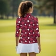 thumbnail image 5 of Uorisanigo Valentine's Day Heart Women's 3/4 Sleeve Athletic Golf Shirts Quarter Zip Quick Dry Athletic Polo Shirts Comfortable Polyester Spandex Fabric Outing Wear Tennis Tops, 5 of 7