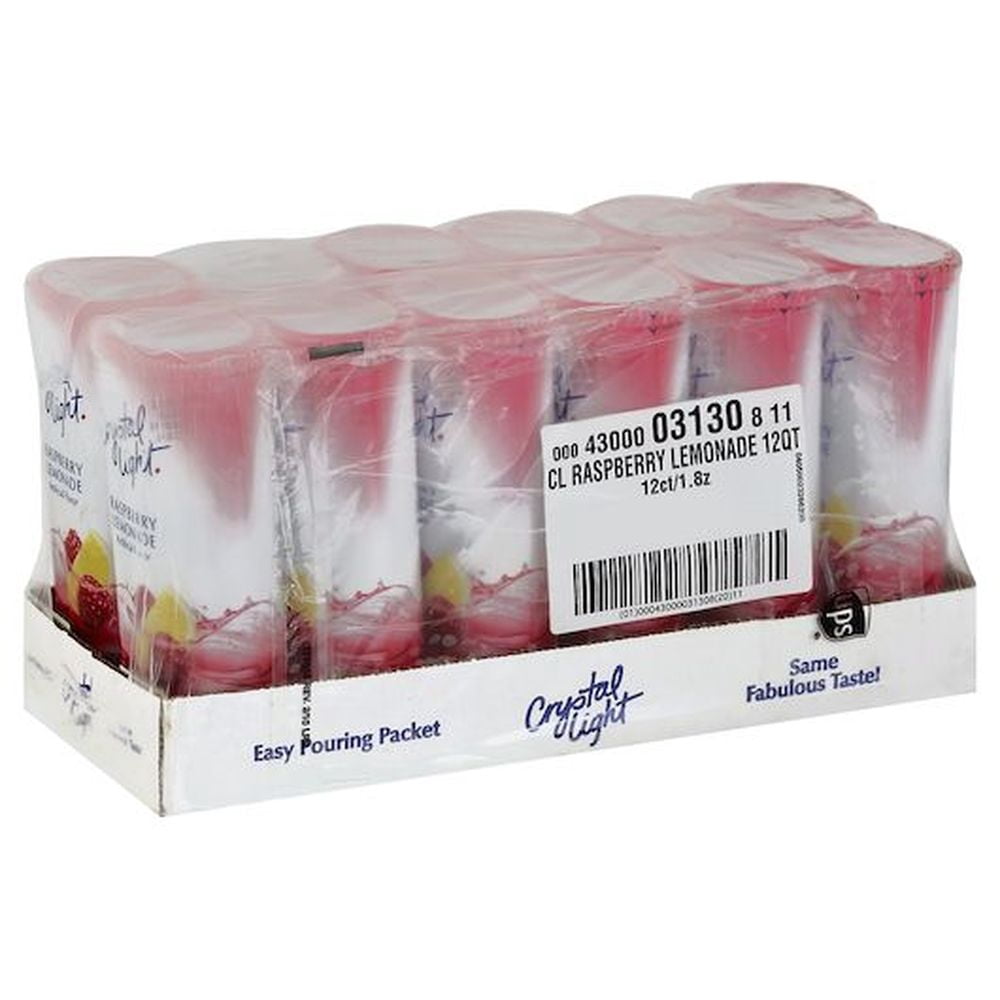 Crystal Light Lemonade Raspberry Drink Mix, 1.8 Ounce -- 12 per Case.