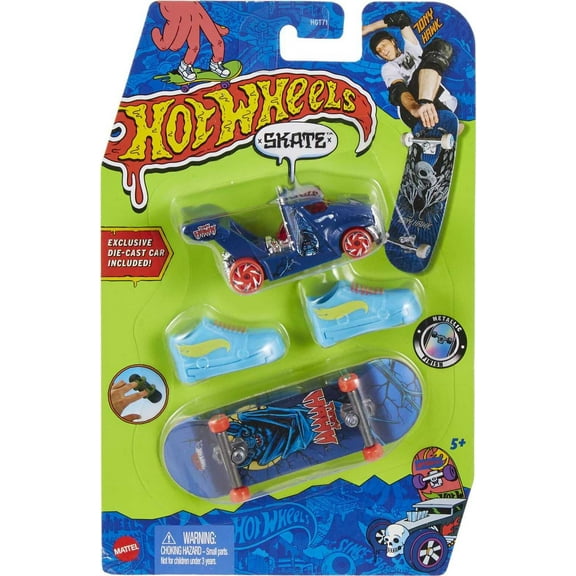 Hot Wheels Skate Collector Set, 1 Fingerboard, Pair of Skate Shoes & Car