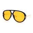 thumbnail image 4 of Iconic 80s Oversized Round Racer Metal Arm Plastic Sunglasses Black - Orange, 4 of 8