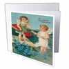 3dRose To My Sweet Valentine Two cute Cherubs Netting Red Hearts, Greeting Cards, 6 x 6 inches, set of 12