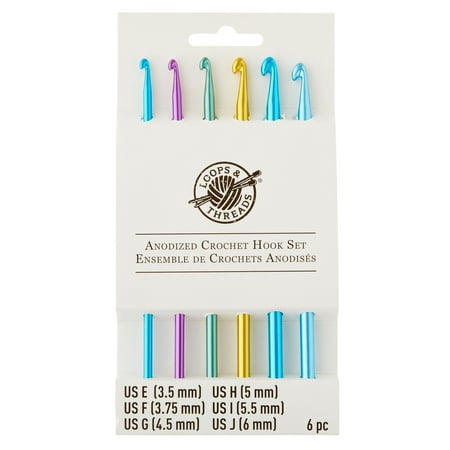 UPC: 0886946952210 | Anodized Crochet Hook Set by Loops & Threads® E-J