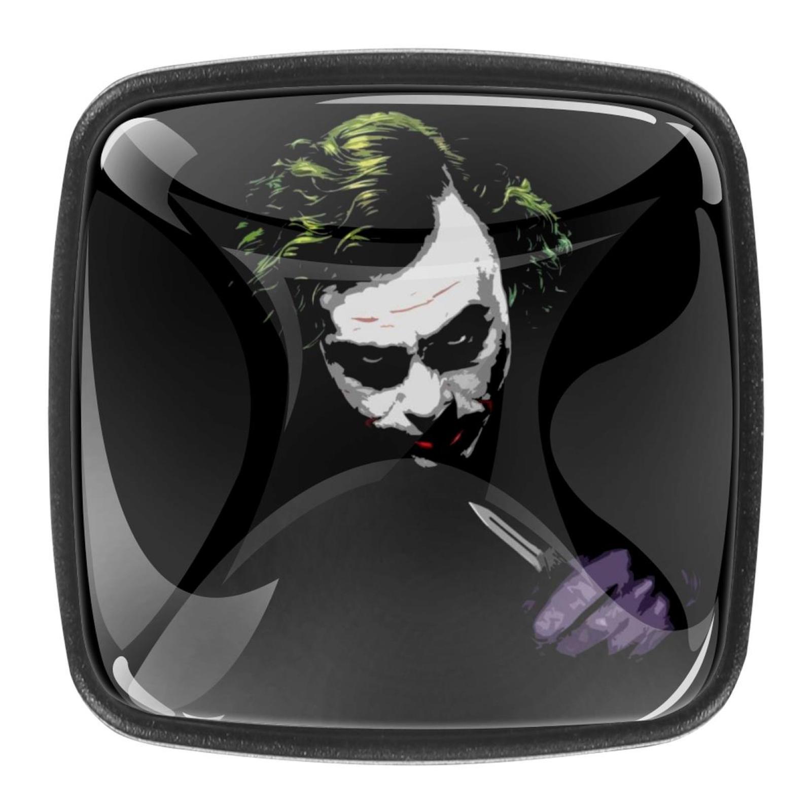Ownta Joker Black Square Glass Drawer Handles Knobs Pulls With Screws
