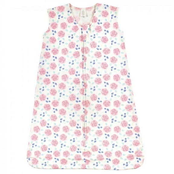 Touched by Nature Baby Girl Organic Cotton Sleeveless Wearable Sleeping Bag, Sack, Blanket, Pink Rose, 0-6 Months